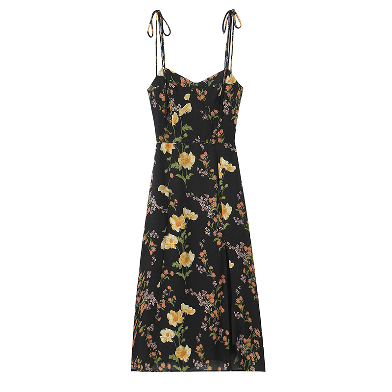 YENKYE 프랑스 스타일 빈티지 꽃 프린트 슬링 드레 - French Vintage Floral Midi Dress 리뷰 및 가격